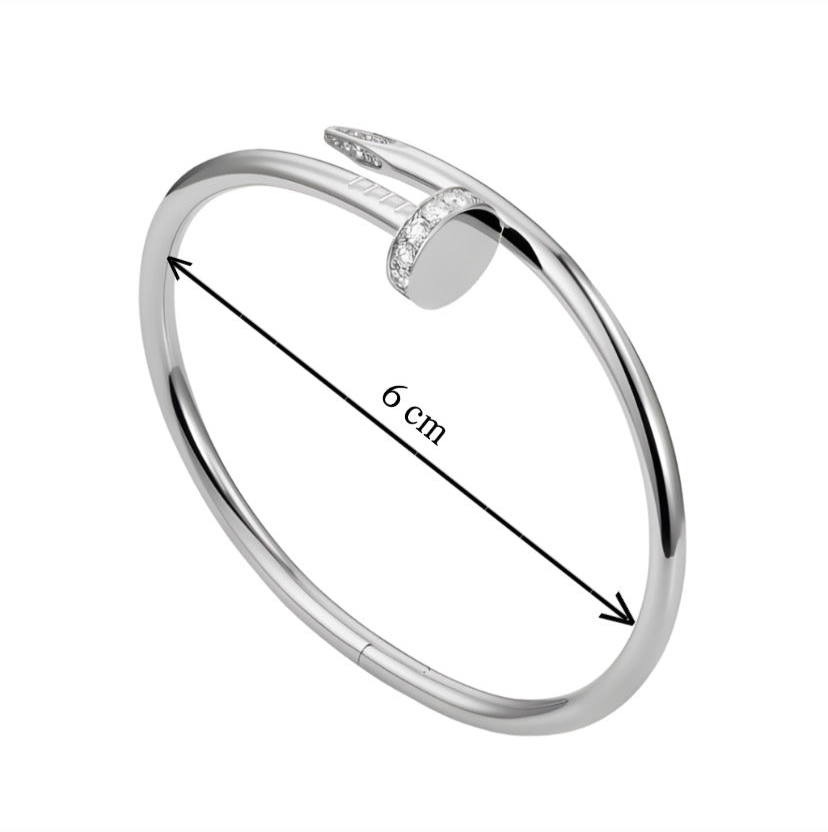Silver Carto Nail Bracelet