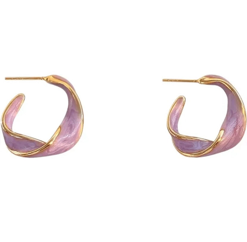 Purple Curls Earrings