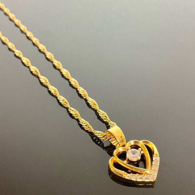Double heart Diamond Necklace