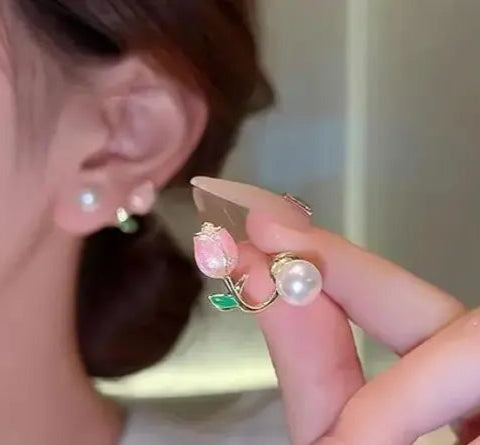 Rose Pearl Earring
