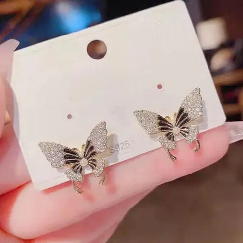 Black Butterfly Stud Earring