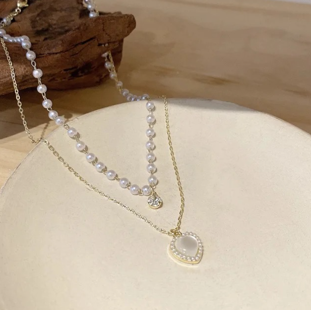 Golden Two layered Pearl Necklace