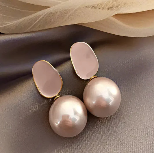 Pink Pearl Drop Earring