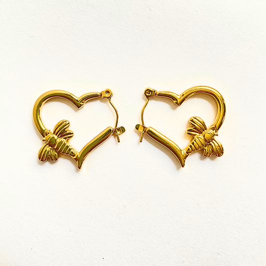 Half Heart Hoop Earrings
