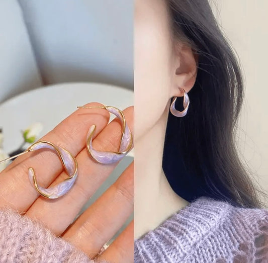 Purple Curls Earrings