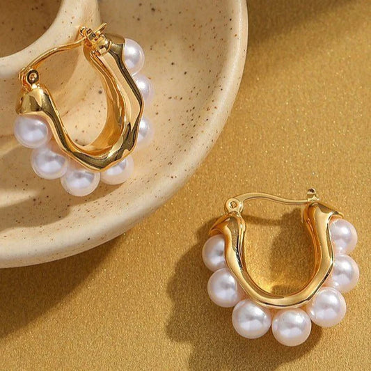 Luster Pearl Hoops