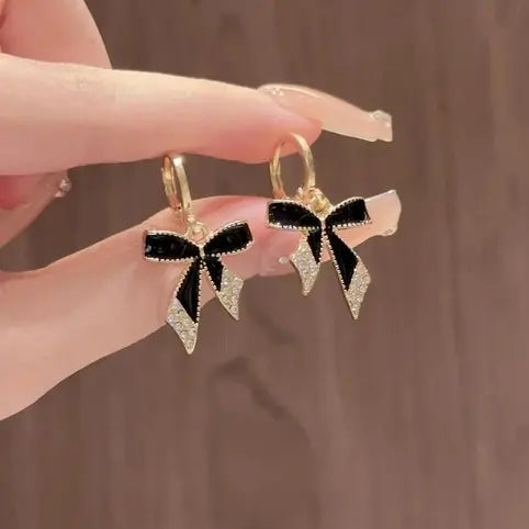 Black Bow Earrings