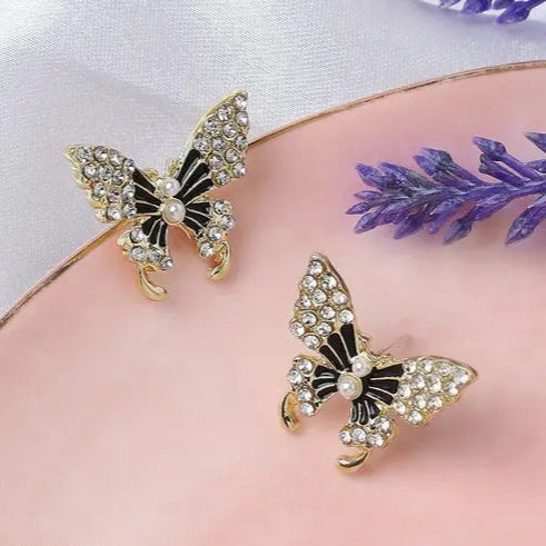 Black Butterfly Stud Earring