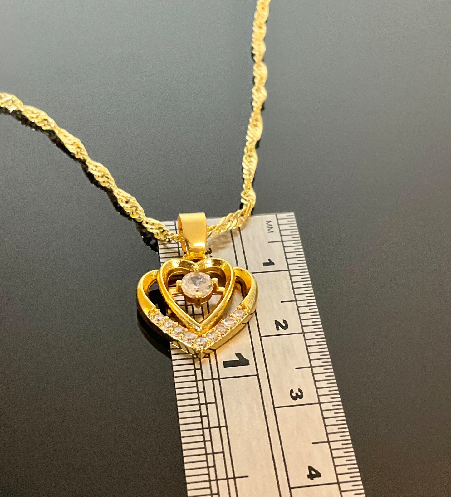 Double heart Diamond Necklace