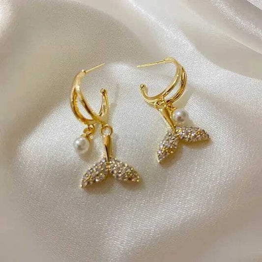 Fish Pearl Hoop Earring