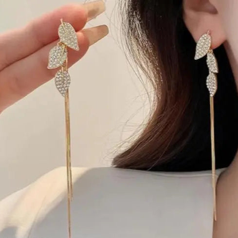 Leaf Dangle Drop Earrings