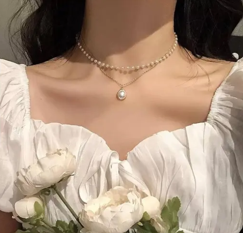 Golden Two layered Pearl Necklace
