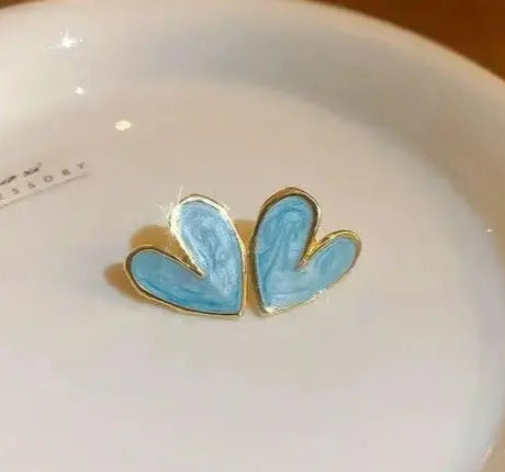Cute Blue Heart Earrings
