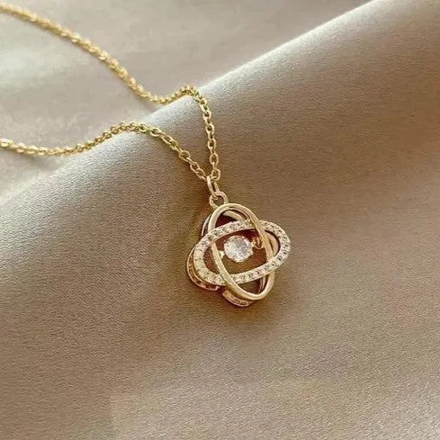 Gold Anti-tarnish Revolving Necklace