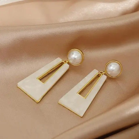 White Pearl Drop Earring